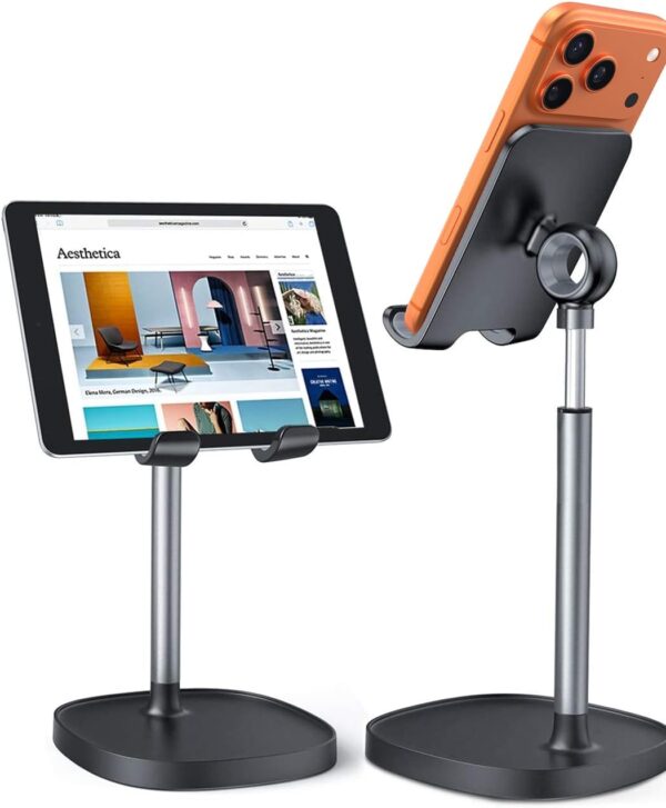 1777973676_61KD4hoirXL._AC_SL1289_.jpg LISEN Cell Phone Stand Phone Holder for Desk Office Decor, Office Desk Accessories Women PC Gaming Essentials iPhone Stand Gadgets Men Gifts for Mom Fit OtterBox Case Switch iPad Air Tablet 4-10 in