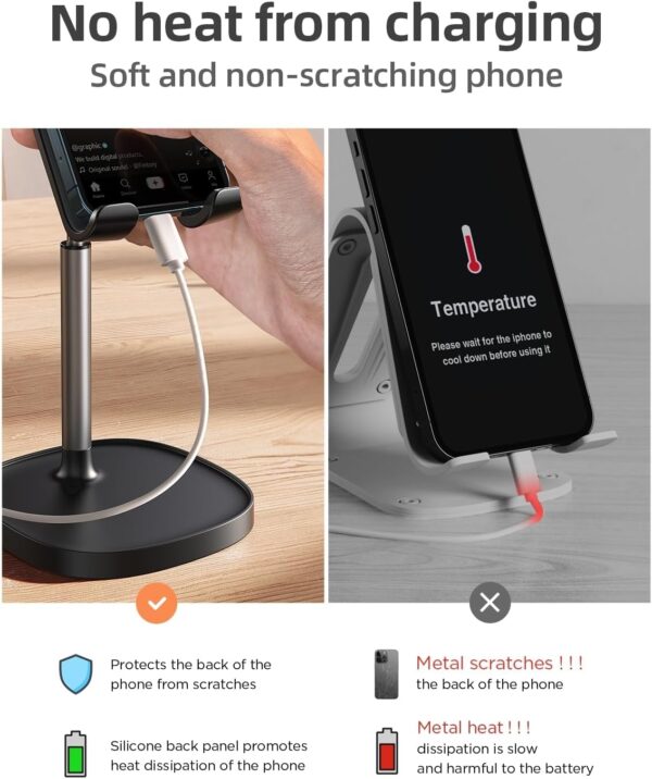 1777973680_71tzsbxUA4L._AC_SL1500_.jpg LISEN Cell Phone Stand Phone Holder for Desk Office Decor, Office Desk Accessories Women PC Gaming Essentials iPhone Stand Gadgets Men Gifts for Mom Fit OtterBox Case Switch iPad Air Tablet 4-10 in