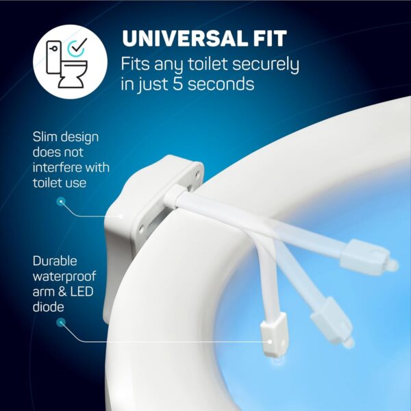 ToiLight 2 Pack. The Original Toilet Bowl Night Light. Fun & Useful Bathroom Motion Sensor Tech Gadget. Funny Novelty Birthday Gift Idea. Stocking Stuffer for Him Her Guys Men Brother Mom