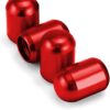 JUSTTOP 4PCS Car Tire Valve Stem Caps, Air Caps Cover, Universal for Cars, SUVs, Bike, Trucks and Motorcycles, Car Wheel & Tire Exterior Accessories-Red