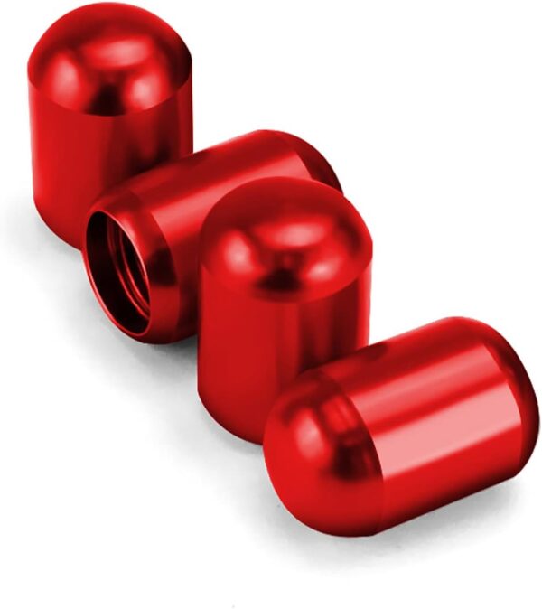 JUSTTOP 4PCS Car Tire Valve Stem Caps, Air Caps Cover, Universal for Cars, SUVs, Bike, Trucks and Motorcycles, Car Wheel & Tire Exterior Accessories-Red