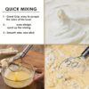 1pc Dough Mixer, Stainless Steel Handheld Bread Whisk,Dough Scraper, Double Hole Quick Mixing Tool ForCooking, Stirring, Egg Beating, Kitchen Gadget BakingTool For Restaurant, Food Truck, Bakery