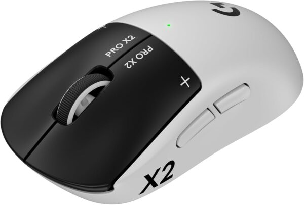 5151Ur4jzL._AC_SL1500_.jpg Logitech PRO X2 SUPERSTRIKE Lightspeed Wireless Gaming Mouse, Ultra-Fast Performance, Ultra Lightweight (61 g), Customizable Click Haptics, USB-C Charging, for PC/Mac/Laptop - White