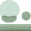 515G2Wi323L._AC_SL1500_.jpg MOSISO Wrist Rest Support for Mouse Pad&Keyboard Set, Circle Curved Ergonomic Mousepad&Coaster Non-Slip Base Home/Office Pain Relief&Easy Typing Pad with Soft Cloth&Silicone Lining, Antique Green