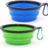 518kVNOT7gL._AC_SL1000_.jpg Dog Bowl Pet Collapsible Bowls, 2 Pack for Cats Dogs, Portable Pet Feeding Watering Dish for Walking Parking Traveling with 2 Carabiners (Small, Blue+Green)