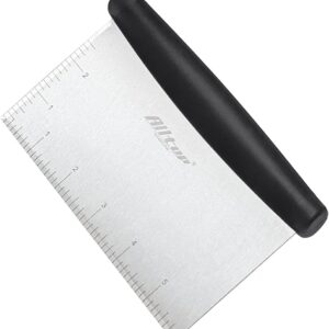 51GRGFJDSkL._AC_SL1200_.jpg ALLTOP Bench Scraper & Chopper for Kitchen - Ideal Baking Essential Utensil,Stainless Steel Pastry/Dough/Food Cutter Tool for Cake Pizza Bread,Cooking - 1 Pack,Black