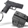 Blade-Tech Mini Pistol Shaped Keychain with Holster and Belt Clip Holsters