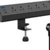 Jgstkcity Desk Clamp Power Strip USB C,40W Total Fast Charging Station,4 PD 20W USB C Ports,Desk Edge Mount Surge Protector,5 Outlets,Fit 1.96" Tabletop Edge,ETL Listed