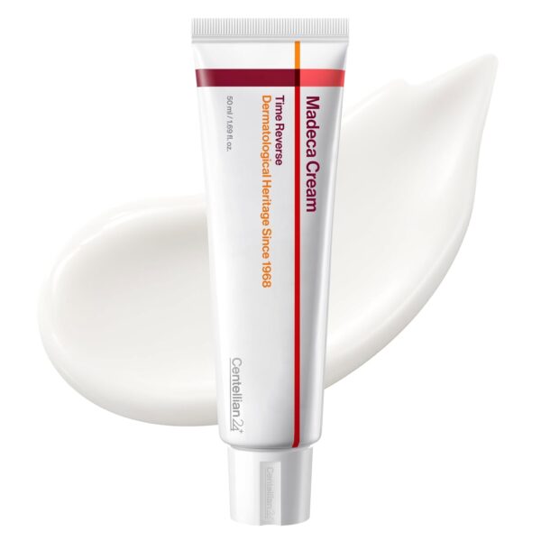 51Pietq1jbL._SL1500_.jpg CENTELLIAN 24 Madeca Cream Time Reverse (1.69 fl oz) - TECA Centella Asiatica Glow Face Cream Moisturizer, Hydrating, Firming, Smoother Even-Looking Skin, Helps Improve Skin Elasticity,Korean Skincare