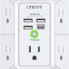 51lGPGOkjUL._AC_SL1500_.jpg Wall Charger, Surge Protector, QINLIANF 5 Outlet Extender with 4 USB Charging Ports, 3-Sided 1680J Power Strip Multi Plug Adapter Spaced for Home Travel Office