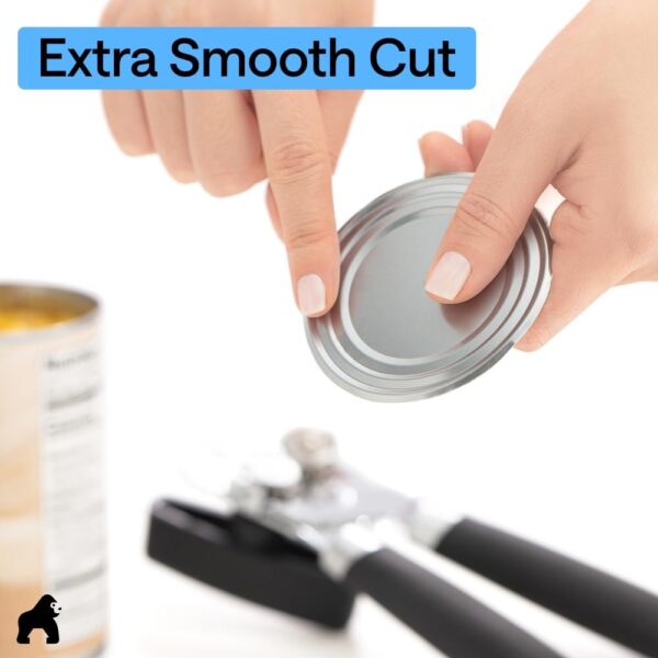 51zJGB9uA4L._AC_SL1000_.jpg GORILLA GRIP Heavy Duty Stainless Steel Smooth Edge Manual Can Opener and Bottle Openers, US Designed, Soft Comfortable Handle, Oversized Handheld Turn Knob, Multifunctional Kitchen Tool, Black