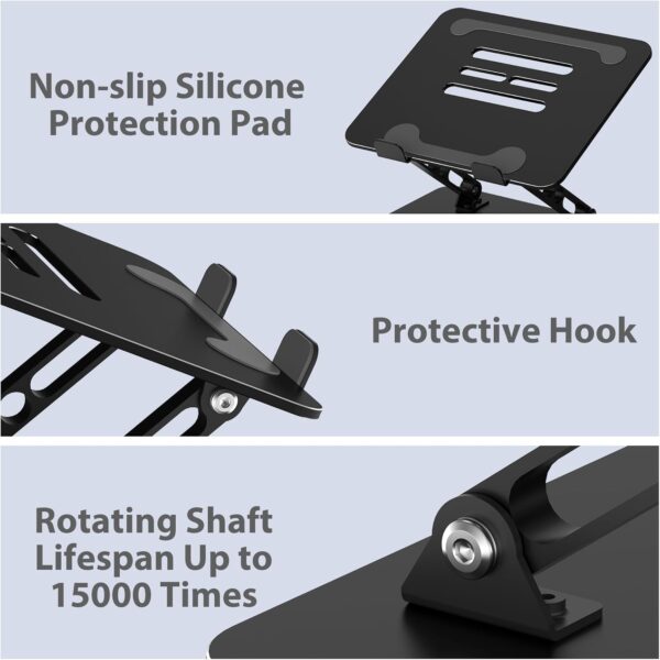 61-0Ua-cL._AC_SL1500_.jpg Adjustable Laptop Stand for Desk, Metal Foldable Laptop Riser Holder, Portable Desktop Book Stands, Ventilated Cooling Computer Notebook Stand Compatible with 10-15.6” Laptops