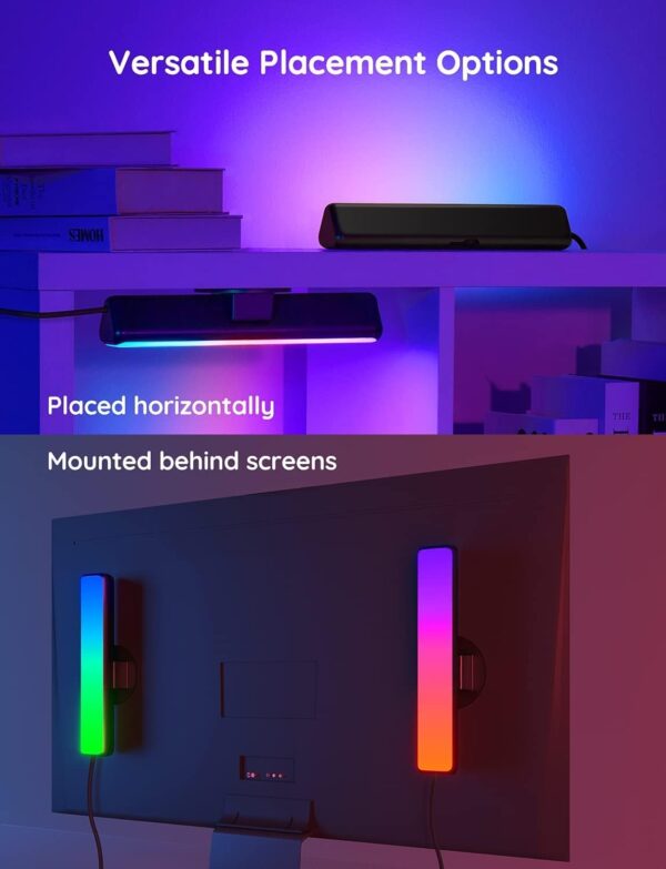 61hrHjFDVL._AC_SL1500_.jpg Govee Smart LED Light Bars, Work with Alexa and Google Assistant, RGBICWW WiFi TV Backlights with Scene and Music Modes for Gaming, PC, Living Room Decoration, Black