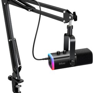 61-0YoCB2LL._AC_SL1441_.jpg FIFINE XLR/USB Gaming Microphone Set, Dynamic PC Mic for Streaming Podcasting, Computer RGB Mic Kit with Boom Arm Stand, Mute Button, Headphones Jack, for Recording Vocal Voice-Over-AmpliGame AM8T