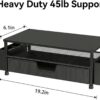 ECOLOVI Desk Organizer and Accessories, 2-Tier Computer Monitor Stand Rise with Storage Drawer & 2 Pen Holders, Laptop & Printer Stand for Desktop, Workspace Organizers for Office Supplies (Black)