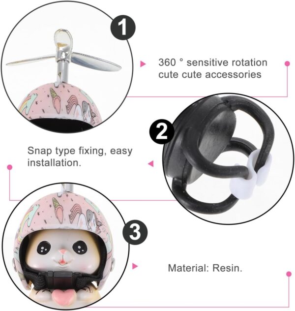 61-yQjEyTrL._AC_SL1280_.jpg Cat Bike Bell Accessories, Resin Handlebars with Propeller Helmet, Mount Cat Figurine for Girls Boy, Bicycle Motorcycle Car Decoration Dashboard Ornament