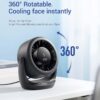 610RpgwO9aL._AC_SL1500_.jpg Diveblues USB Desk Turbo Fan, Ultra-Quiet Mini Desk Fan, Powerful Wind, LED Display, 5 Speed, 360° Rotating Small Portable Fan for Home, Office and Outdoor Cool Tech Gadgets - TurboBreeze