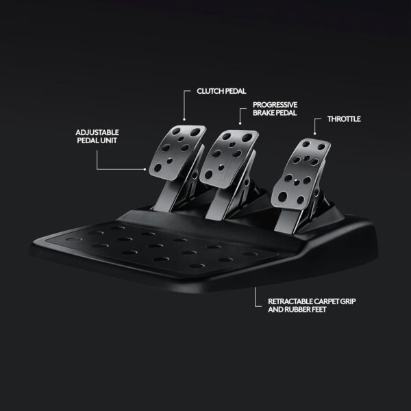 Logitech G920 Driving Force Racing Wheel and Floor Pedals, Real Force Feedback, Stainless Steel Paddle Shifters, Leather Steering Wheel Cover for Xbox Series X|S, Xbox One, PC, Mac - Black