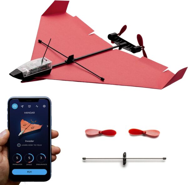 612EE9Kfq5L._AC_SL1500_.jpg POWERUP 4.0 The Next-Generation Smartphone Controlled Paper Airplane Kit, RC Controlled. Easy to Fly with Autopilot & Gyro Stabilizer. for Hobbyists, Pilots, Tinkerers.