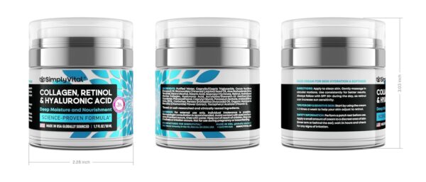 612RrRs5OsL._SL1500_.jpg Anti-Aging Face Moisturizer with Retinol, Collagen & Hyaluronic Acid - Made in USA - Moisturizer Face Cream for Women & Men - Firming & Hydrating Neck Cream - Day & Night Skin Care - 1.7 fl oz