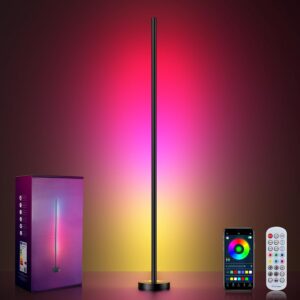 612mMAzSKuL._AC_SL1500_.jpg OIYN Smart RGBICW LED Corner Floor Lamp - 16 Million DIY Colors, 68+ Scenes, Music Sync, App & Remote Control, Color-Changing Ambient Lighting for Living Rooms, Bedrooms, and Gaming Rooms