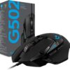 Logitech G502 Hero High Performance Wired Gaming Mouse, Hero 25K Sensor, 25,600 DPI, RGB, Adjustable Weights, 11 Programmable Buttons, On-Board Memory, PC/Mac - Black