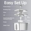 Veken Innovation Award Winner Stainless Steel Cat Water Fountain, 108oz/3.2L Automatic Pet Fountain Dog Water Dispenser with 3 Replacement Filters & Silicone Mat, Gifts for Cats, Dogs (Silver)