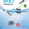 Highyes Electric Spin Scrubber for Cleaning Bathroom: Cordless Power Shower Scrubber - Electric Cleaning Brush for Tile Tub