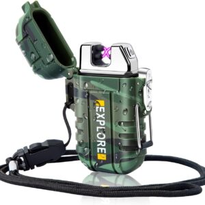 614S7VBNWBL._AC_SL1500_.jpg LcFun Electric Dual Arc Lighter USB Rechargeable Outdoor Windproof Flameless Plasma Lighters for Camping, Hiking, Waterproof Matches Survival Tactical Gear Birthday Gifts for Men