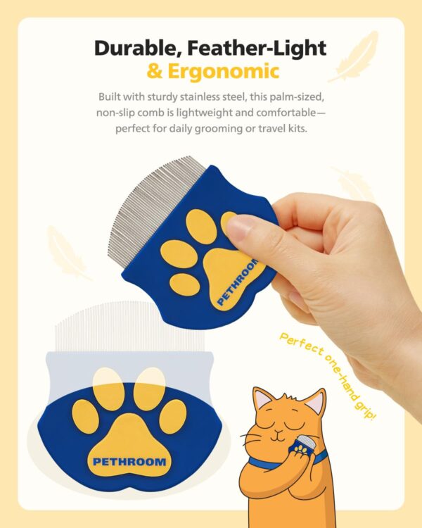 6159R8Hv7SL._SL1500_.jpg PETHROOM Professional Eye Comb for Pets | Stainless Steel Tear Stain Remover for Cats & Dogs | Gentle Round-Head Grooming Tool | Compact & Portable for Eye Gunk Removal