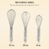 615JYiPYufL._AC_SL1500_.jpg NileHome Stainless Steel Whisk Set 8" 10" 12" Kitchen Whisk Balloon Whisk Kitchen Wisk Wire Whisks for Cooking, Whisking, Blending, Beating, Stirring-3 Pack…