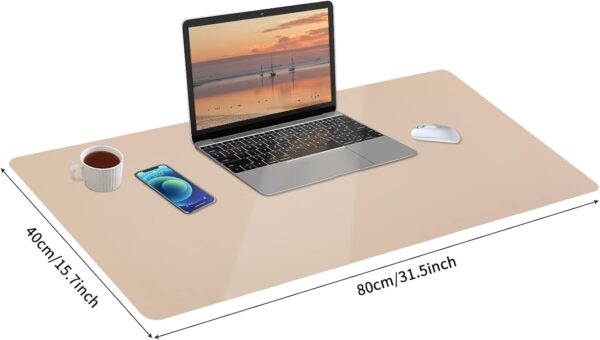 615UvQije3L._AC_SL1500_.jpg Leather Desk Pad, Mouse Pad, Non-Slip Desk Protector Mat, Leather Desk Blotter, Computer Desk Pad, Waterproof Desk Mat for Office Home Decor - Beige (31.5×15.7 Inches)