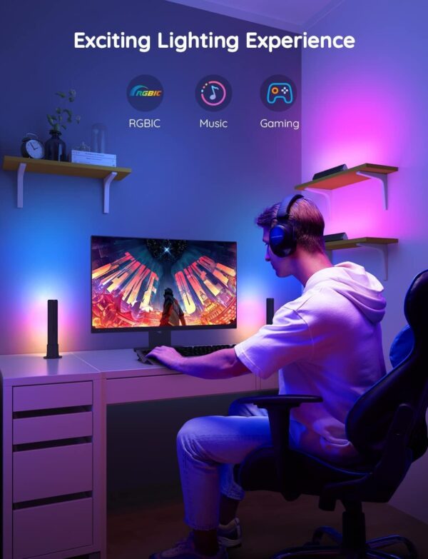 615vwriguRL._AC_SL1500_.jpg Govee Smart LED Light Bars, Work with Alexa and Google Assistant, RGBICWW WiFi TV Backlights with Scene and Music Modes for Gaming, PC, Living Room Decoration, Black
