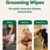 Earth Rated Dog Wipes, Hypoallergenic, 3-in-1 Cleaning and Hydrating, for Grooming Paws, Body and Butt, Lavender Scented, 100 Count