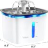 618FEeqQQ9L._AC_SL1500_.jpg Veken Innovation Award Winner 95oz/2.8L Pet Fountain, Automatic Cat Water Fountain Dog Water Dispenser with Replacement Filters for Cats, Dogs, Multiple Pets (Grey, Plastic)
