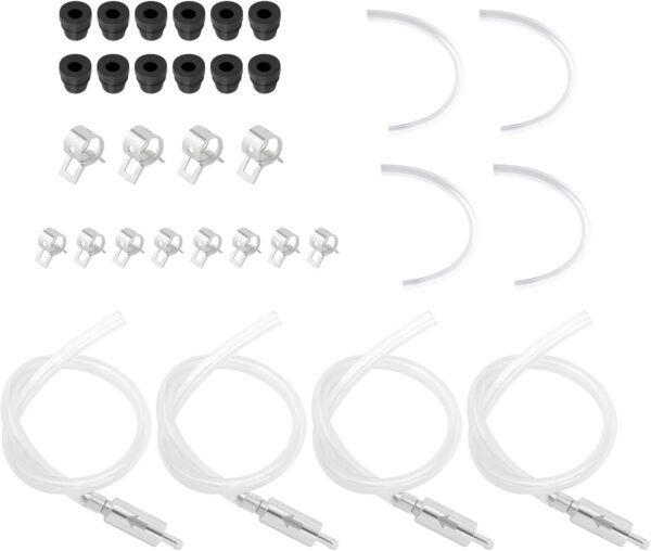 OFBAND 4Set Brake Bleeder Kit,Brake Fluid Bleeder Kit Includes 4PCS Brake Bleeder Hose,2PCS One Way Check Valve,Universal Break Bleeder Kit Car Accessories for Car Motorbike Bike