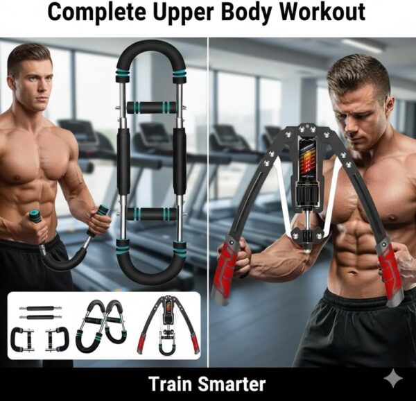 Power Twister Arm Trainer & Chest Expander Hydraulic Duo Set – Adjustable Resistance 22–440 lbs, Home Gym Full Upper-Body Strength Training – Portable Arm, Chest & Shoulder Workout Equipment