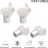 Glow in The Dark Tire Valve Caps-4 Pieces Cute Animal Auto Exterior Accessories for Men/Women, Fun Tire Accessories Universal Fit for Most Car Motorcycles Trucks Bicycles. (Rabbit)