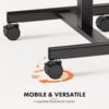 Sweetcrispy Mobile Small Standing Desk - Sit Stand Portable Rolling Laptop Desk with Lockable Wheels, Adjustable Height Computer Workstations, Modern Black