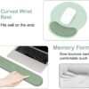 61BIhYGkFvL._AC_SL1500_.jpg MOSISO Wrist Rest Support for Mouse Pad&Keyboard Set, Circle Curved Ergonomic Mousepad&Coaster Non-Slip Base Home/Office Pain Relief&Easy Typing Pad with Soft Cloth&Silicone Lining, Antique Green