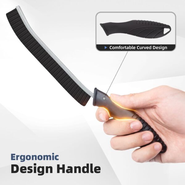 61BKfIqoRiL._AC_SL1500_.jpg FOOGWEE Hard Bristle Crevice Cleaning Brush - Cleaning Tools for Household Use, Multifunctional Gap Cleaning Supplies for Kitchen, Bathroom, Toilet, Window, Vehicle, Faucets, Grout, Home (Black)