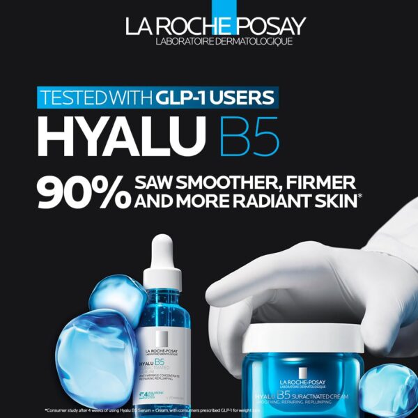La Roche-Posay Hyalu B5 Pure Hyaluronic Acid Serum for Face, Vitamin B5 + Hyaluronic Acid + Madecassoside, Hydrating Serum Visibly Plumps Skin, Sensitive Skin Safe, Anti Aging, Oil-Free