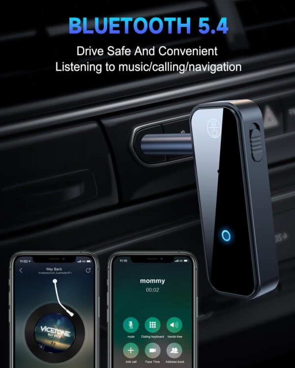 61DsFmg7sL._AC_SL1500_.jpg Auxiliary Aux Bluetooth 5.4 Adapter for Car, 2 in 1 Bluetooth Receiver Transmitter, 3.5mm Jack Wireless Audio Adapter Dongle for TV Headphone PC Speaker Amplifier Home Stereo System, with Microphone