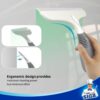 MR.SIGA Multi-Purpose Silicon Squeegee for Window, Glass, Shower Door, Car Windshield, Heavy Duty Window Scrubber, Includes Suction Hook, 10 inch, White & Gray, 1 Pack