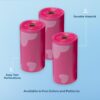 Best Pet Supplies Dog Poop Bags for Waste Refuse Cleanup, Doggy Roll Replacements for Outdoor Puppy Walking and Travel, Leak Proof and Tear Resistant, Thick Plastic - Pink Heart, 150 Bags