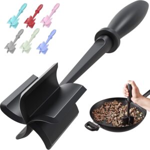 61FoHl7OBqL._AC_SL1500_.jpg Meat Chopper, Hamburger Grinder, Premium Heat Resistant Smasher for Ground Beef, Burger Grinder Nylon Potato Mix Tool, Meat & Poultry Tenderizers-Black