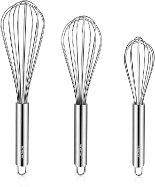 61G5SIcXRZL._AC_SL1500_.jpg NileHome Stainless Steel Whisk Set 8" 10" 12" Kitchen Whisk Balloon Whisk Kitchen Wisk Wire Whisks for Cooking, Whisking, Blending, Beating, Stirring-3 Pack…