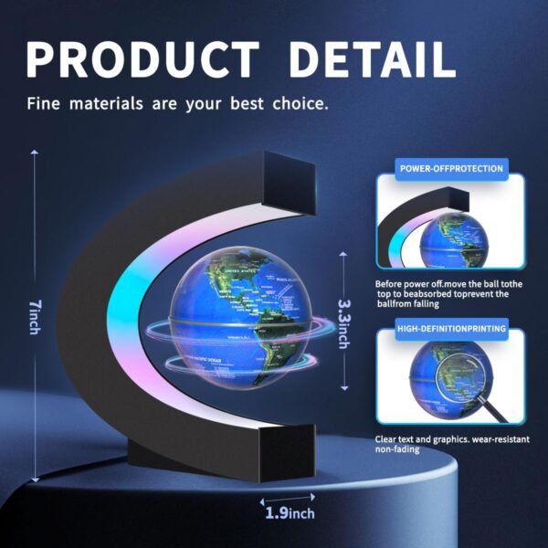 Magnetic Levitating Floating Globe with LED Lights, Cool Tech Gadgets Gifts World Globe Lamp for Men Father Teenage Boys Girls, Birthday Gifts Office Home Desk Decor Display