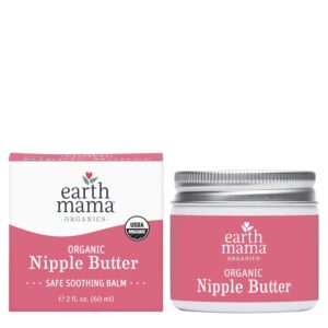 61HK1nHCwKL._SL1500_.jpg Earth Mama Organic Nipple Butter™ | Nipple Cream Safe for Breastfeeding | Postpartum Essentials for Nursing | Non Lanolin Nipple Cream, 2-Fluid Ounce