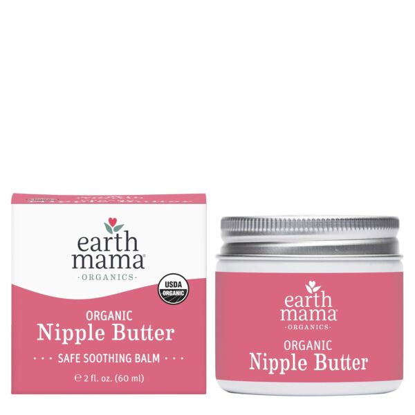 61HK1nHCwKL._SL1500_.jpg Earth Mama Organic Nipple Butter™ | Nipple Cream Safe for Breastfeeding | Postpartum Essentials for Nursing | Non Lanolin Nipple Cream, 2-Fluid Ounce
